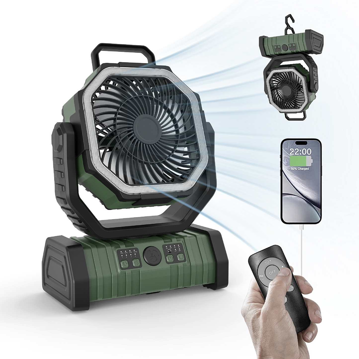 Camping LED Light & Power Bank Fan