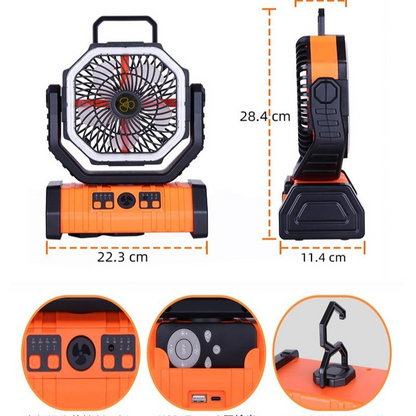 Camping LED Light & Power Bank Fan